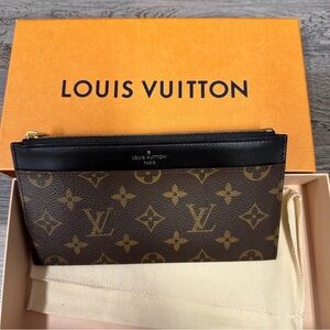 Louis Vuitton Black and Gold Zipper Pouch